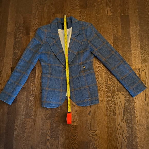 Smythe Patch Pocket Duchess Blazer in Blue Whiskey Check Women’s Size 6 - Picture 14 of 16